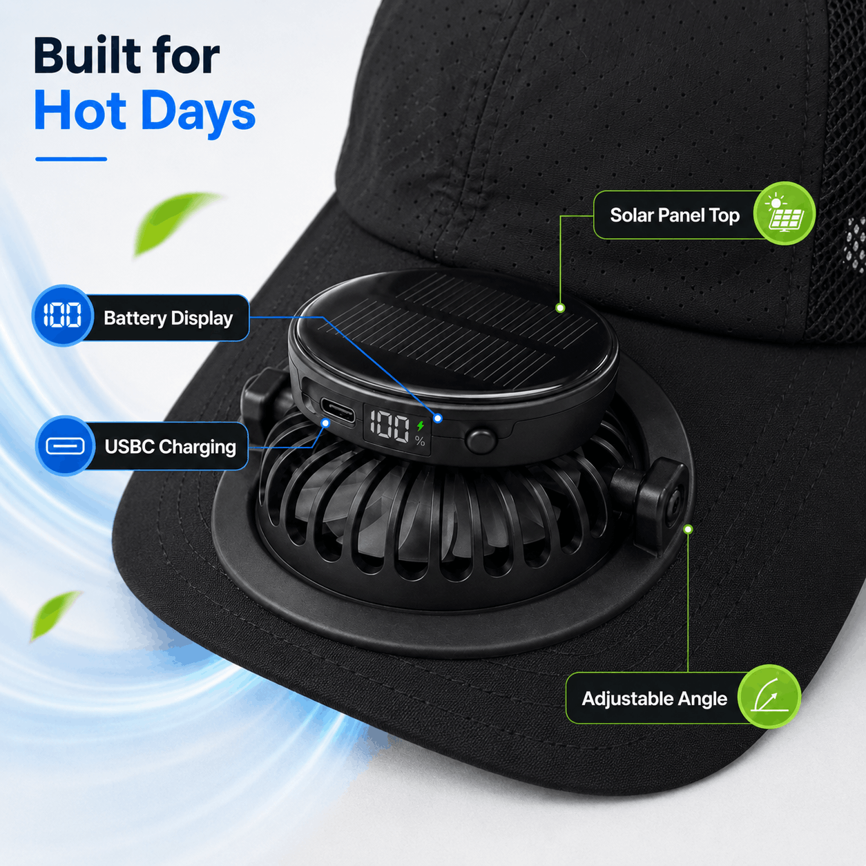 Original CoolBrim Solar Assisted Fan Cap™