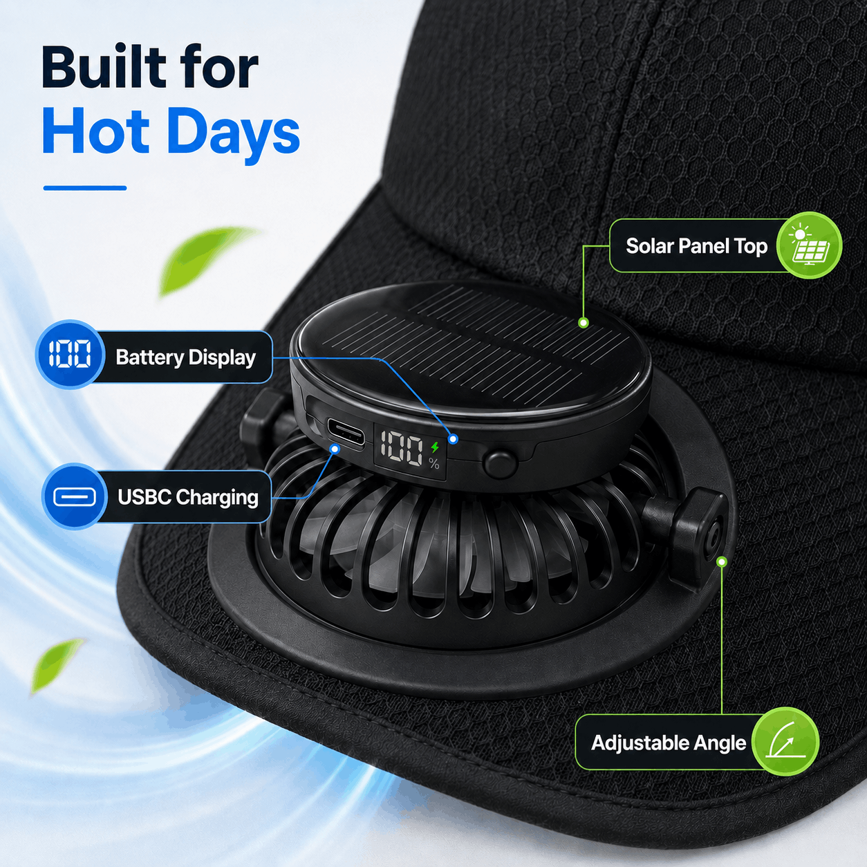 CoolBrim Solar Fan Cap™